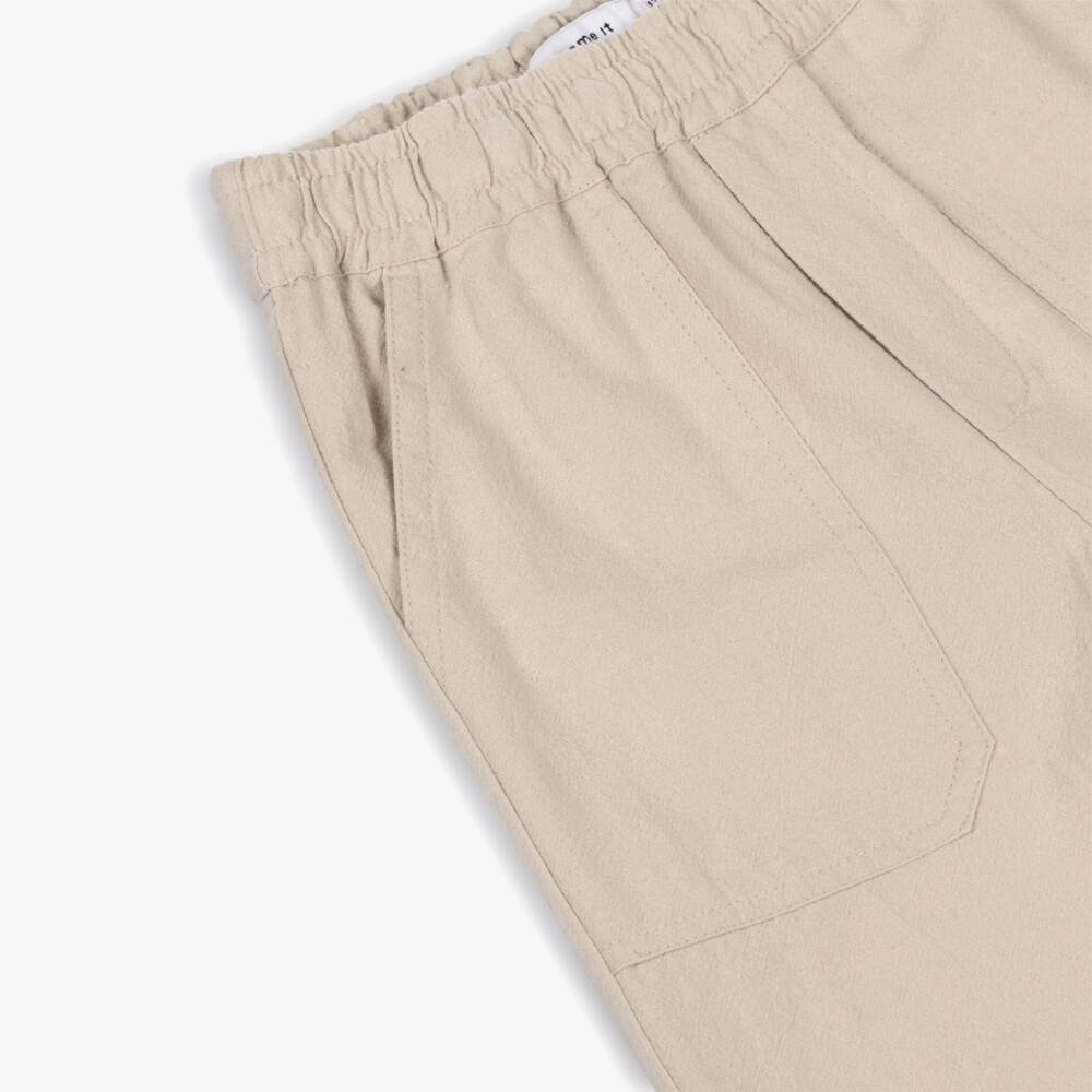 NAME IT-Boys Beige Cotton Trousers | Childrensalon Outlet