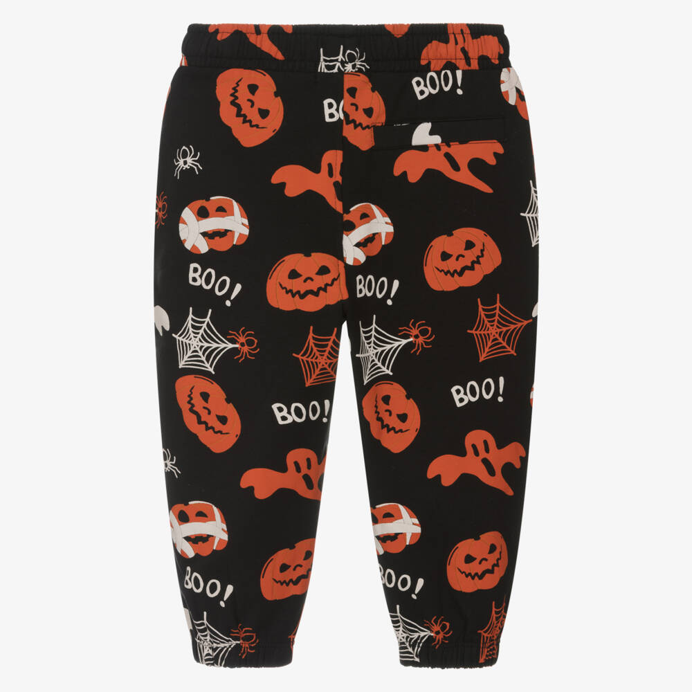 NAME IT-Boys Black Cotton Halloween Print Joggers | Childrensalon Outlet