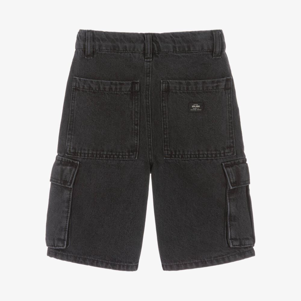 NAME IT-Boys Black Denim Cargo Pocket Shorts | Childrensalon Outlet