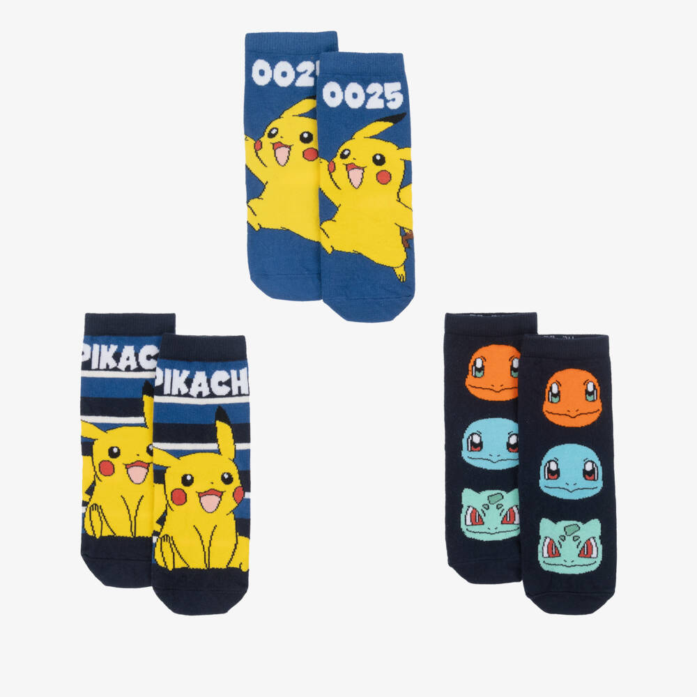 NAME IT-Boys Blue 3-Pack Pokemon Socks | Childrensalon Outlet