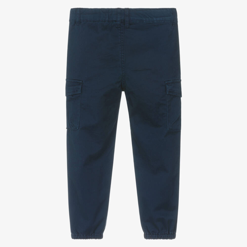 NAME IT-Boys Blue Cargo Trousers | Childrensalon Outlet