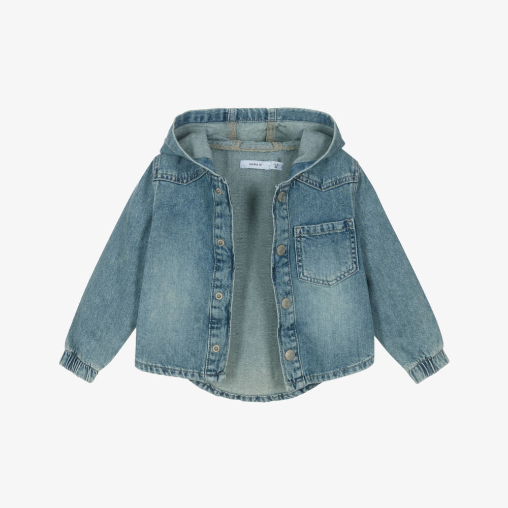 NAME IT-Джинсовая куртка с капюшоном синяя для мальчиков | Childrensalon Outlet