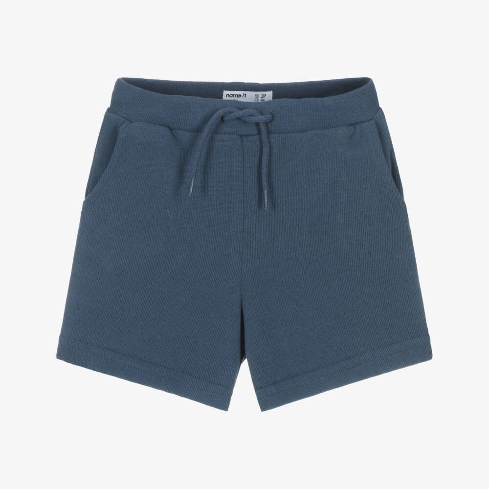 NAME IT-Boys Blue Jersey Shorts with Pockets | Childrensalon Outlet