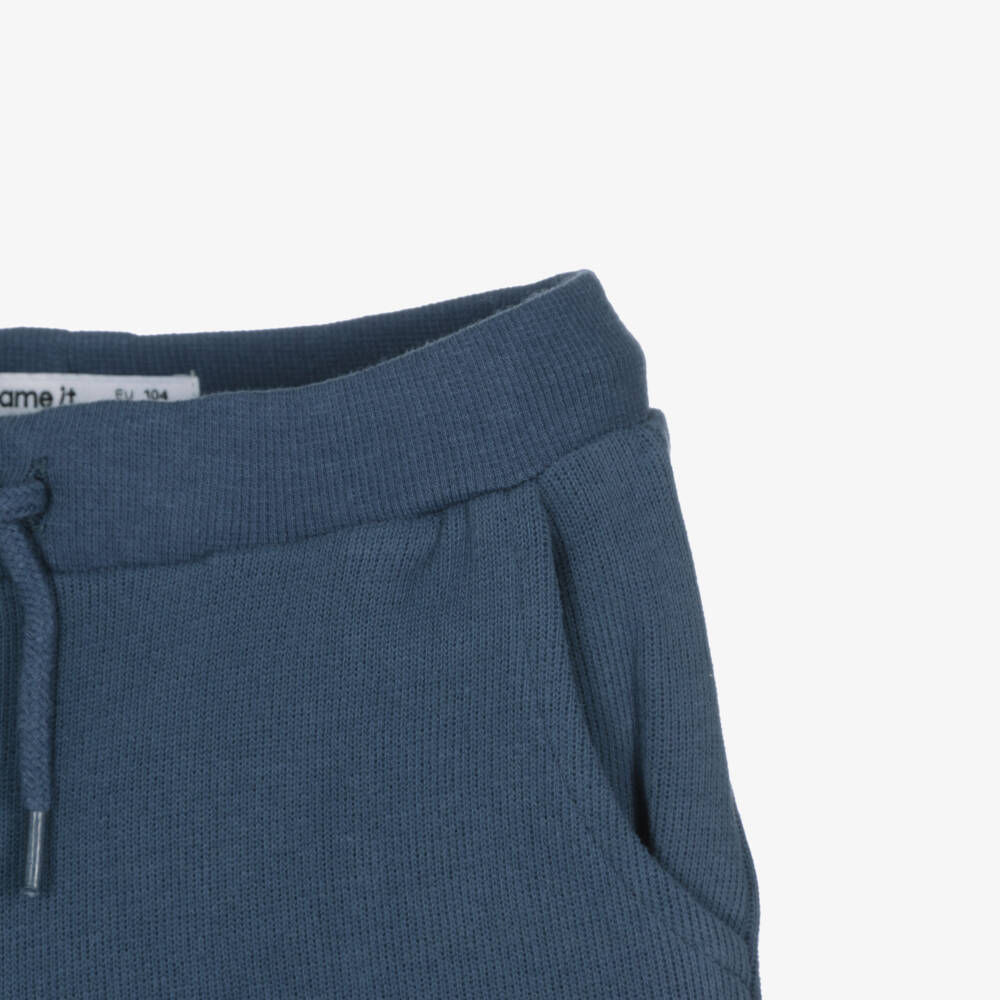 NAME IT-Boys Blue Jersey Shorts with Pockets | Childrensalon Outlet