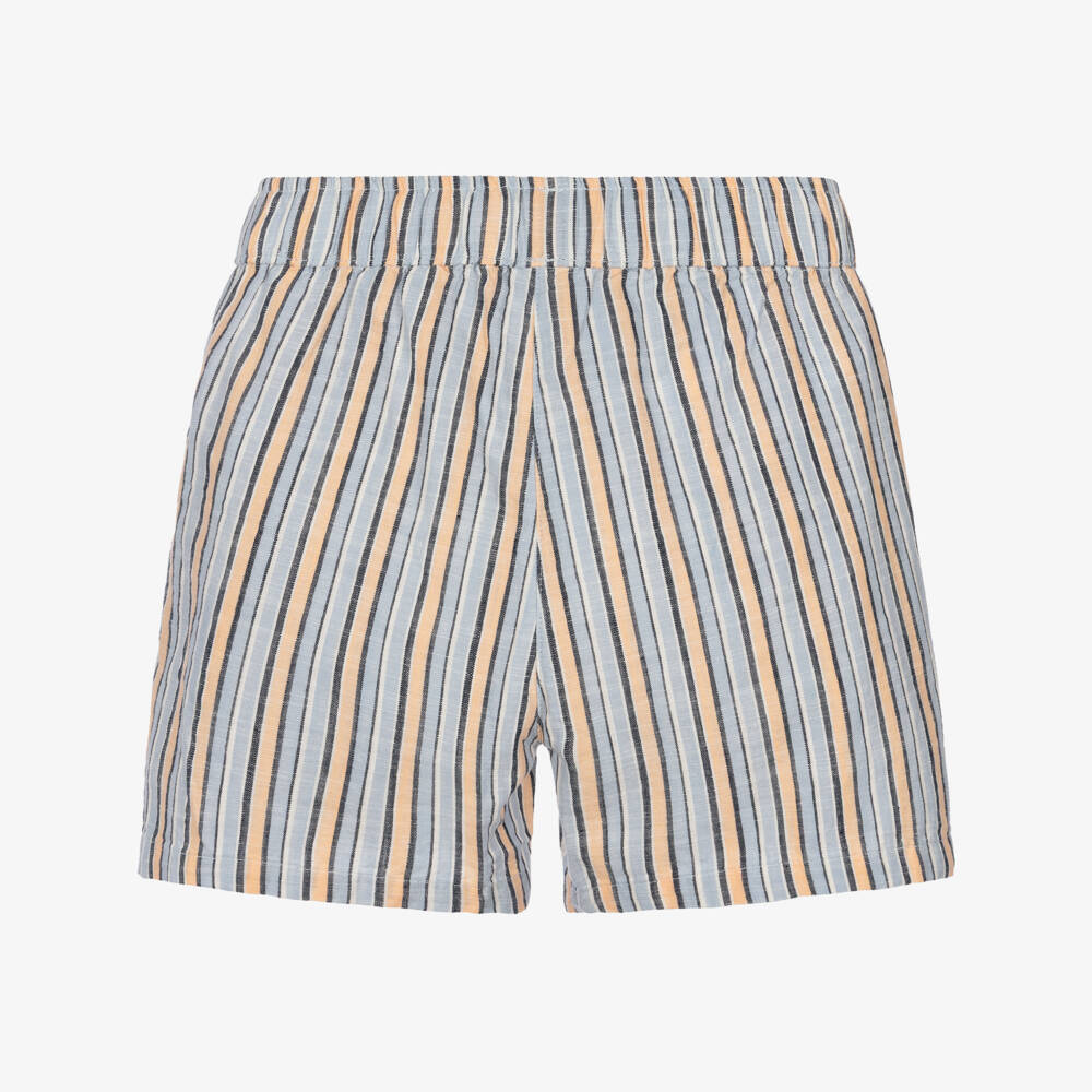 NAME IT-Boys Blue & Orange Striped Cotton Shorts | Childrensalon Outlet