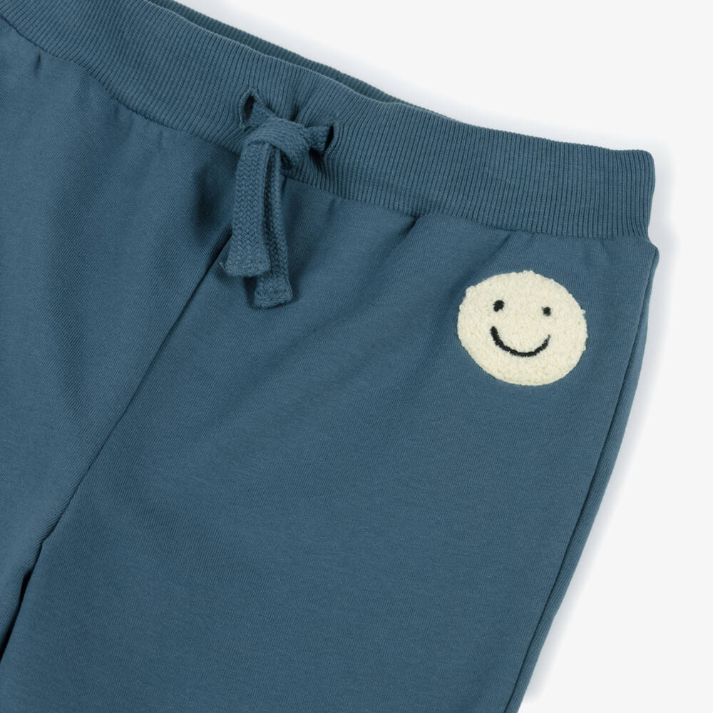 NAME IT-Boys Blue Smiley Cotton Joggers | Childrensalon Outlet