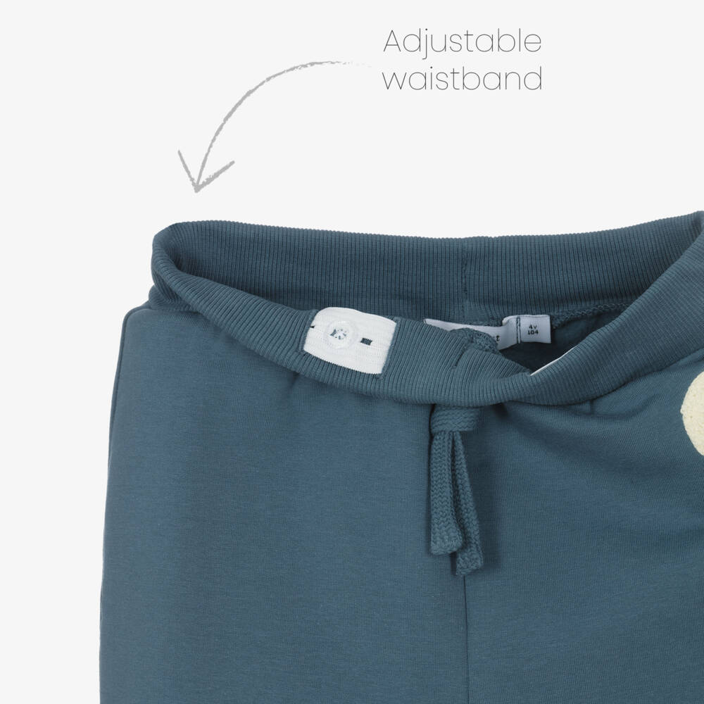 NAME IT-Boys Blue Smiley Cotton Joggers | Childrensalon Outlet