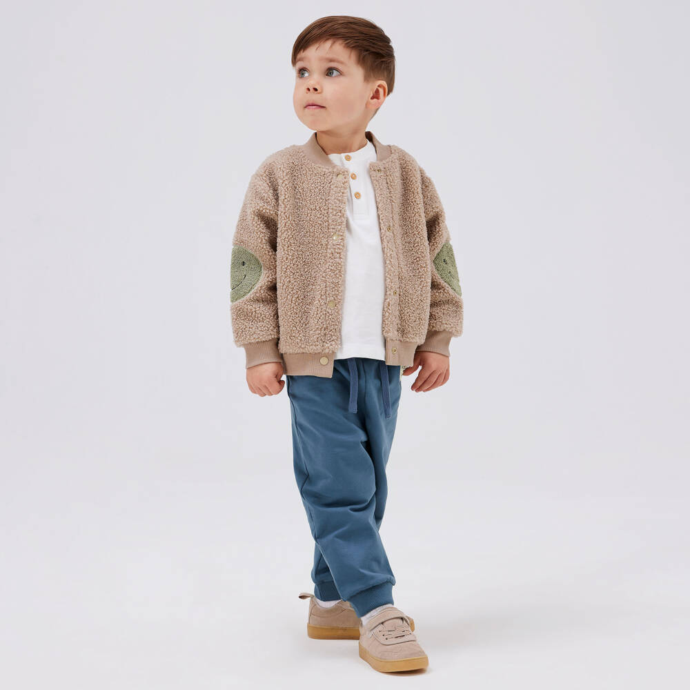 NAME IT-Boys Blue Smiley Cotton Joggers | Childrensalon Outlet