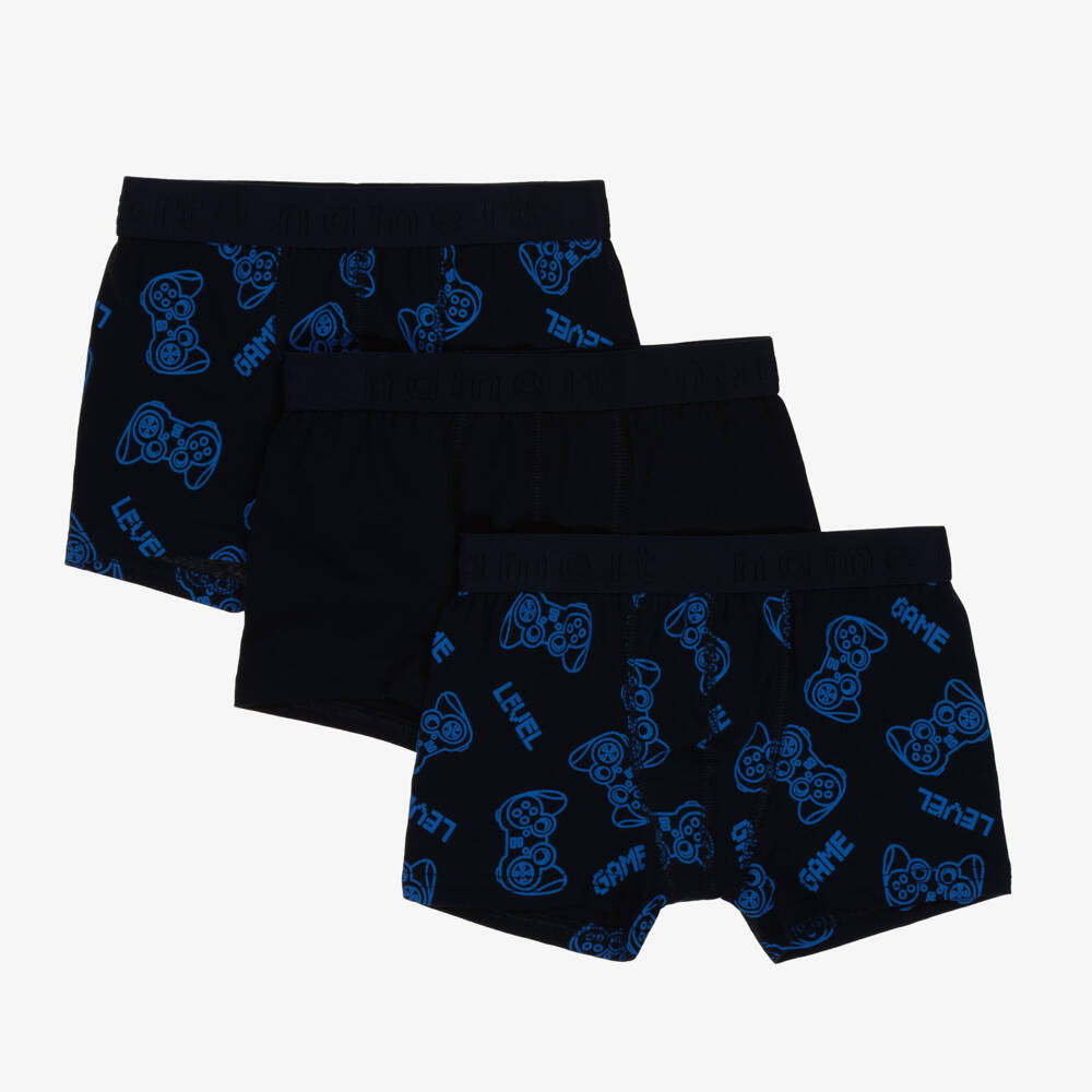 NAME IT-Boys Blue Trio Boxer Shorts | Childrensalon Outlet