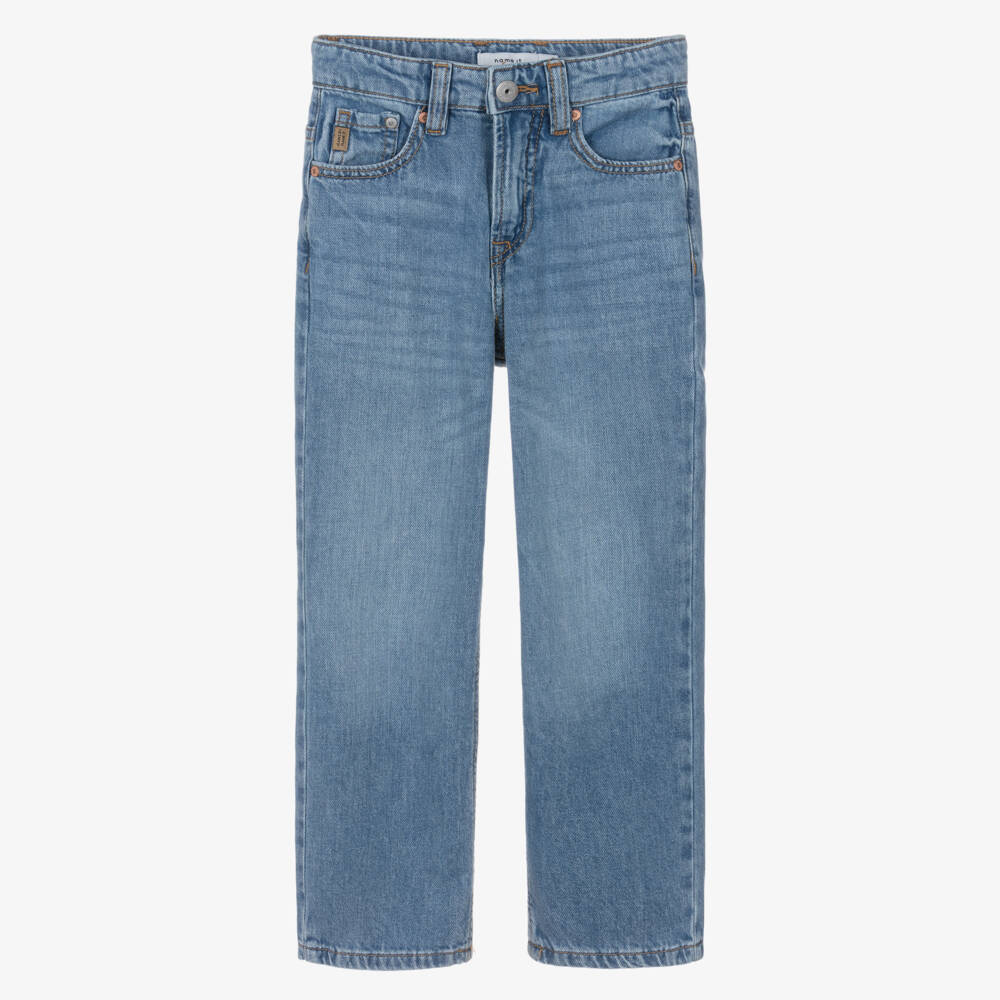 NAME IT-Boys Blue Washed Denim Straight Leg Jeans | Childrensalon Outlet