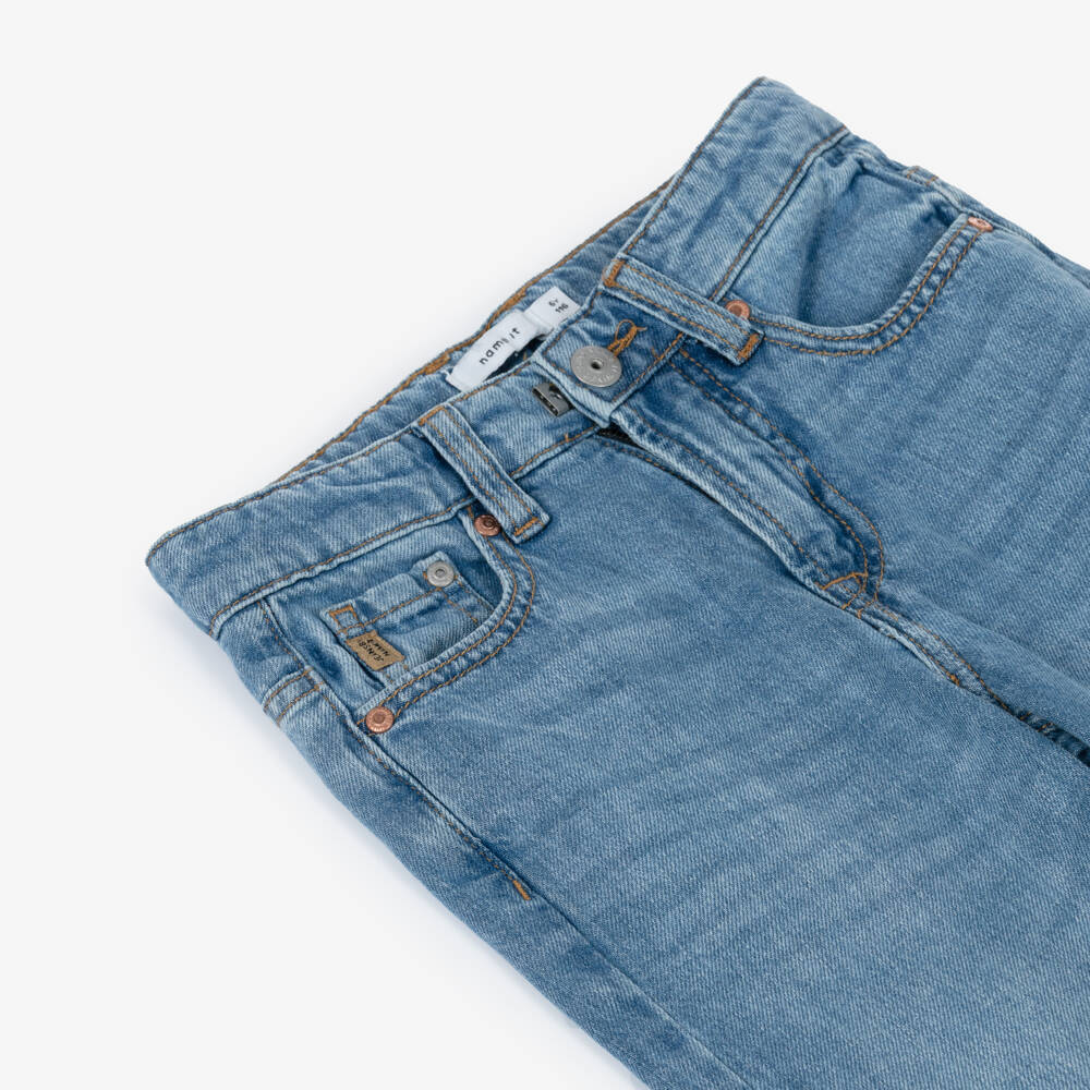 NAME IT-Boys Blue Washed Denim Straight Leg Jeans | Childrensalon Outlet