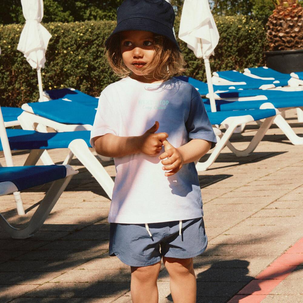 NAME IT-Boys Blue & White Ombré Cotton Palm Tree T-Shirt | Childrensalon Outlet