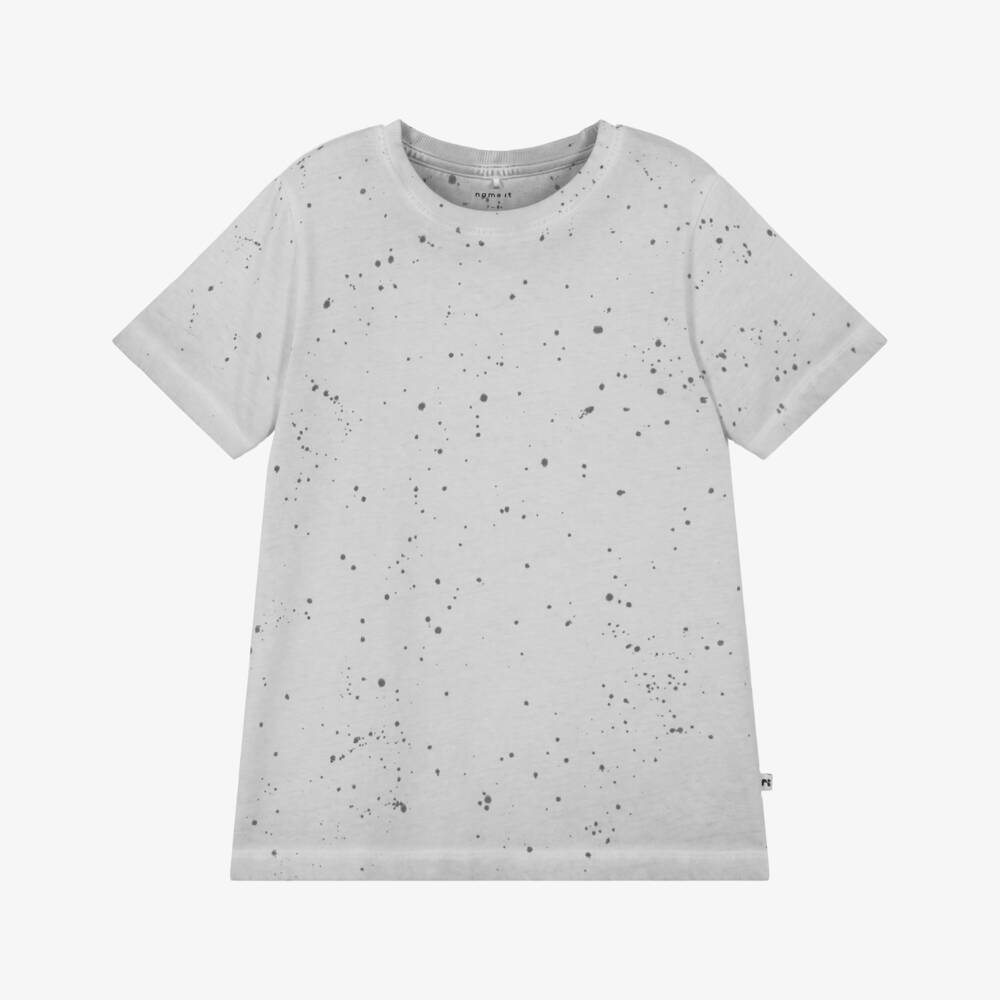 NAME IT-Boys Charcoal Splatter Cotton Tee | Childrensalon Outlet
