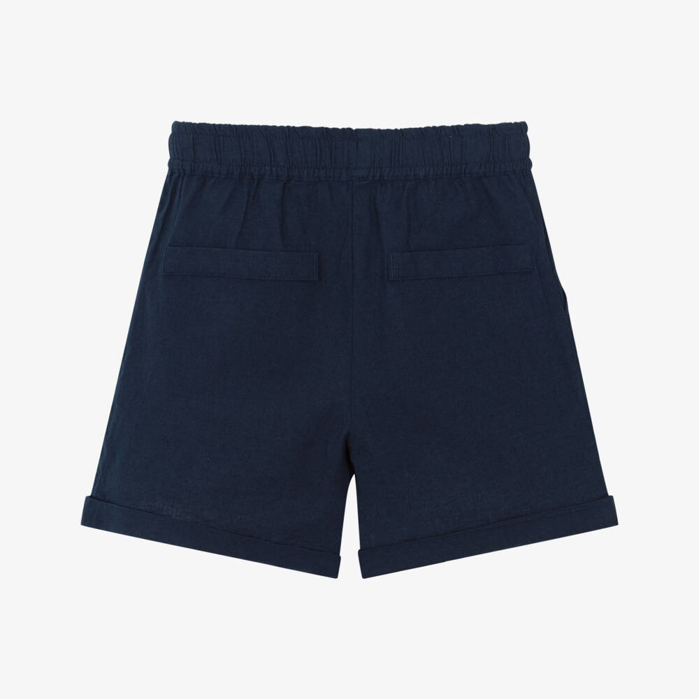 NAME IT-Boys Classic Blue Linen Shorts | Childrensalon Outlet