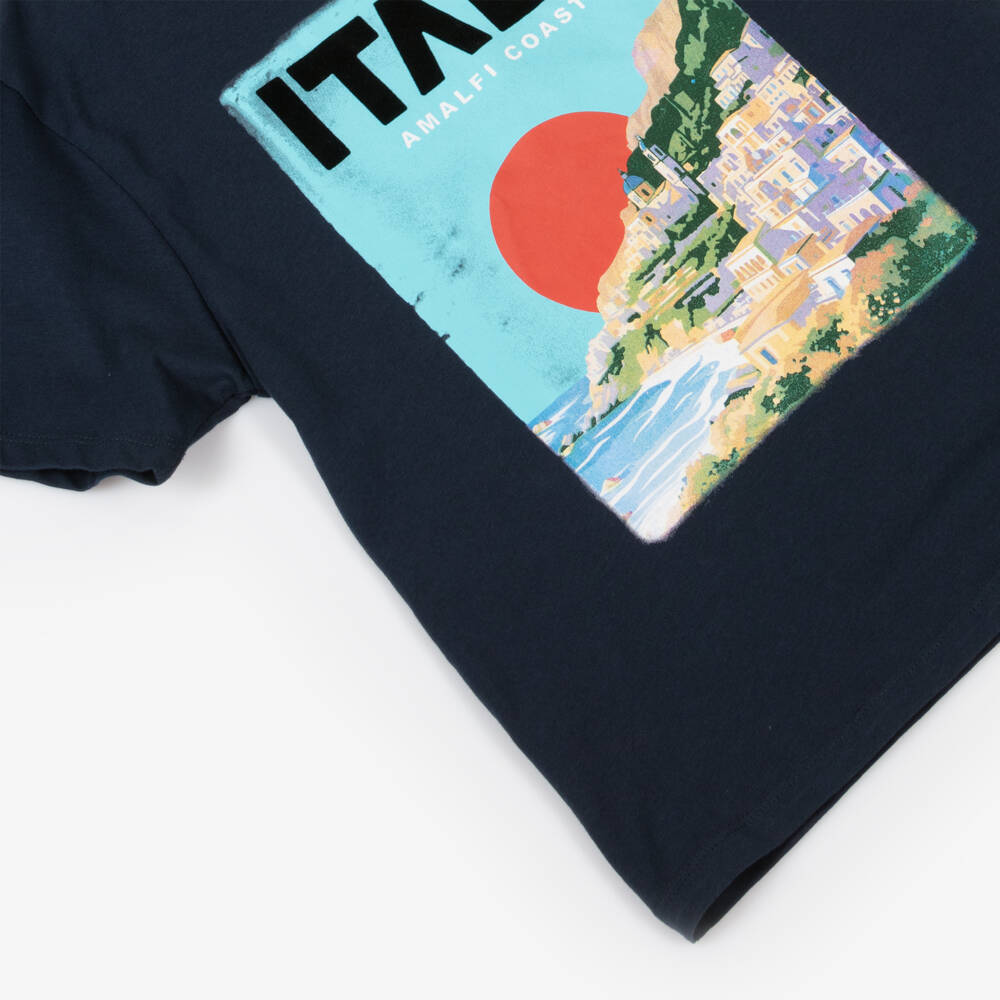 NAME IT-Boys Coastal Blue Cotton Tee | Childrensalon Outlet