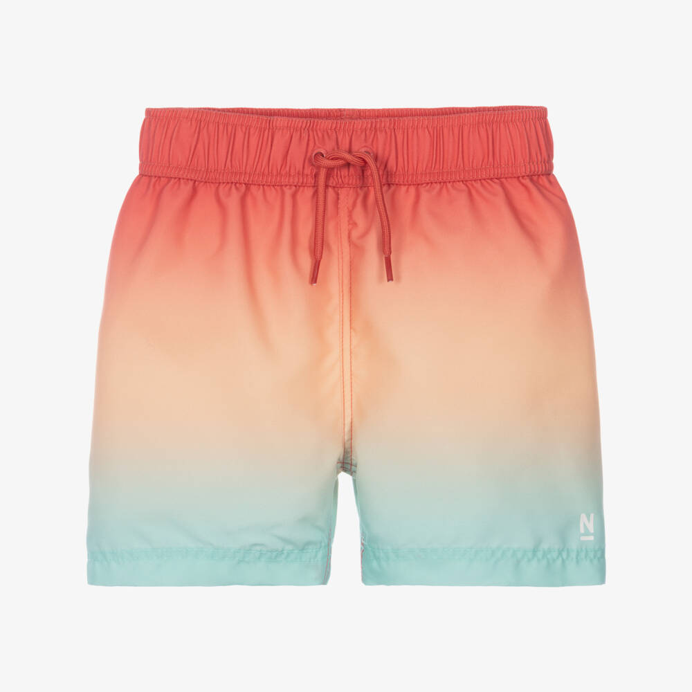 NAME IT-Boys Coral-Orange & Blue Ombré Swim Shorts | Childrensalon Outlet