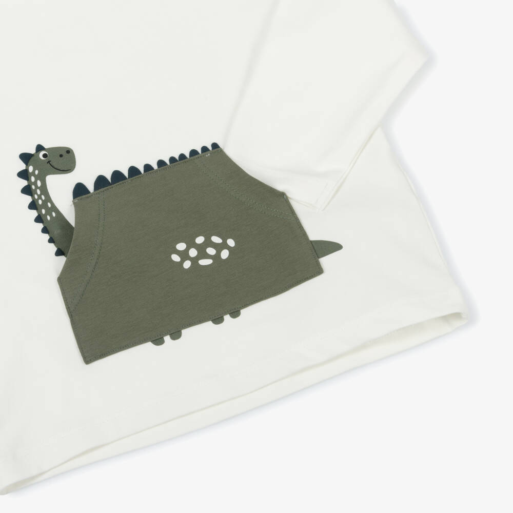 NAME IT-Boys Cream Dino Pocket Shirt | Childrensalon Outlet