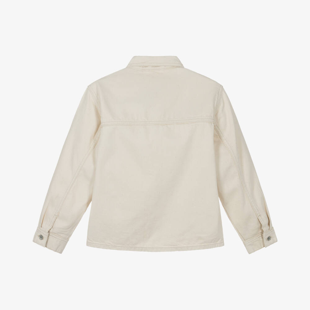 NAME IT-Boys Crisp Ivory Cotton Jacket | Childrensalon Outlet