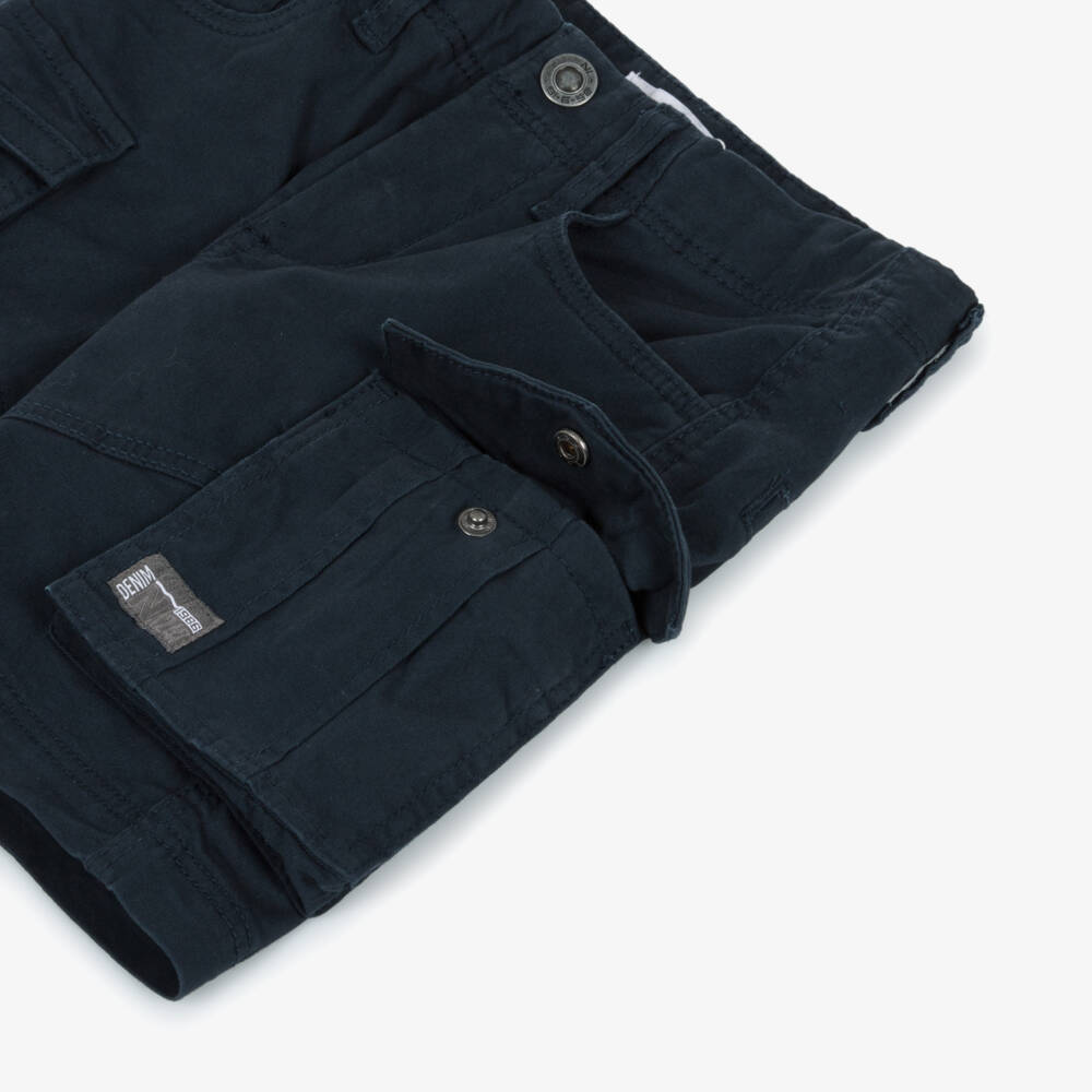 NAME IT-Boys Deep Blue Cargo Cotton Shorts | Childrensalon Outlet