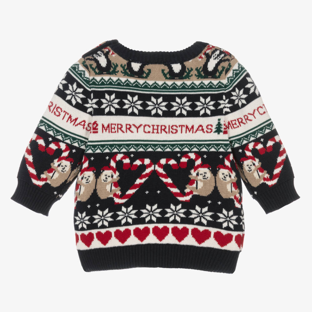 NAME IT-Синий хлопковый рождественский свитер Фэр айл | Childrensalon Outlet