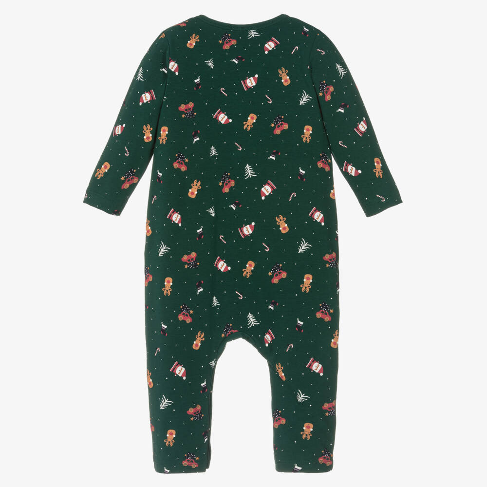NAME IT-Boys Festive Green Babygrow | Childrensalon Outlet