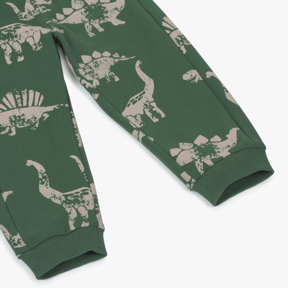 NAME IT-Boys Green Cotton Dinosaur Print Joggers | Childrensalon Outlet
