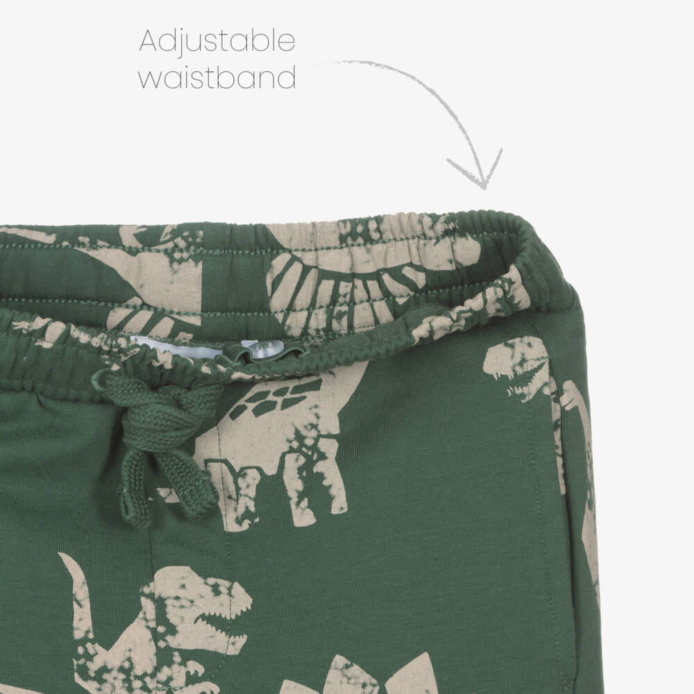 NAME IT-Boys Green Cotton Dinosaur Print Joggers | Childrensalon Outlet