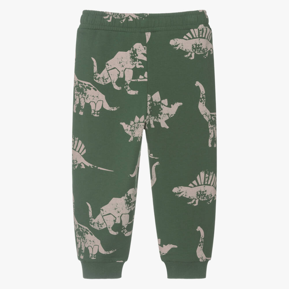 NAME IT-Boys Green Cotton Dinosaur Print Joggers | Childrensalon Outlet