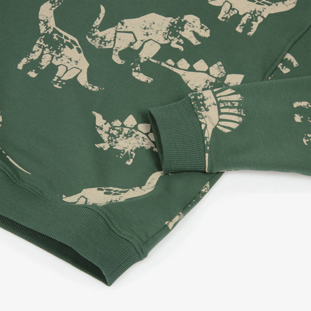 NAME IT-Boys Green Cotton Dinosaur Print Sweatshirt | Childrensalon Outlet