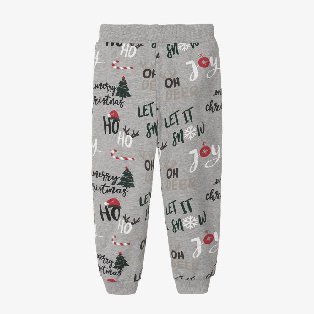 NAME IT-Boys Grey Christmas Joggers | Childrensalon Outlet