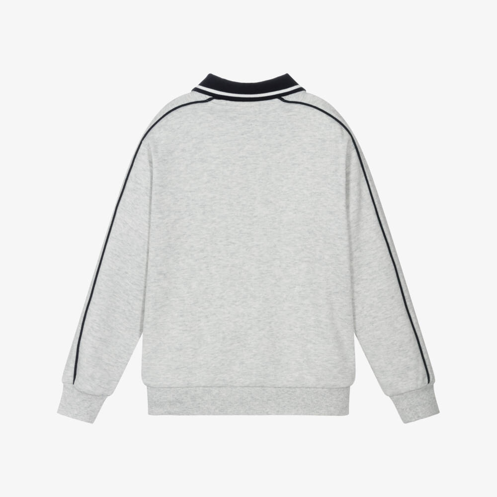 NAME IT-Серый свитшот с воротником и логотипом для мальчиков | Childrensalon Outlet