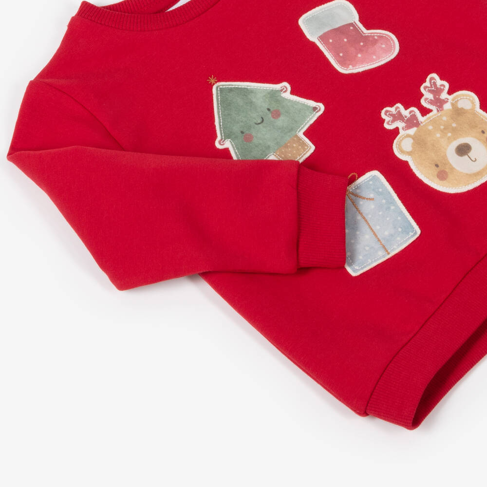 NAME IT-Boys Joyful Red Cotton Jumper | Childrensalon Outlet