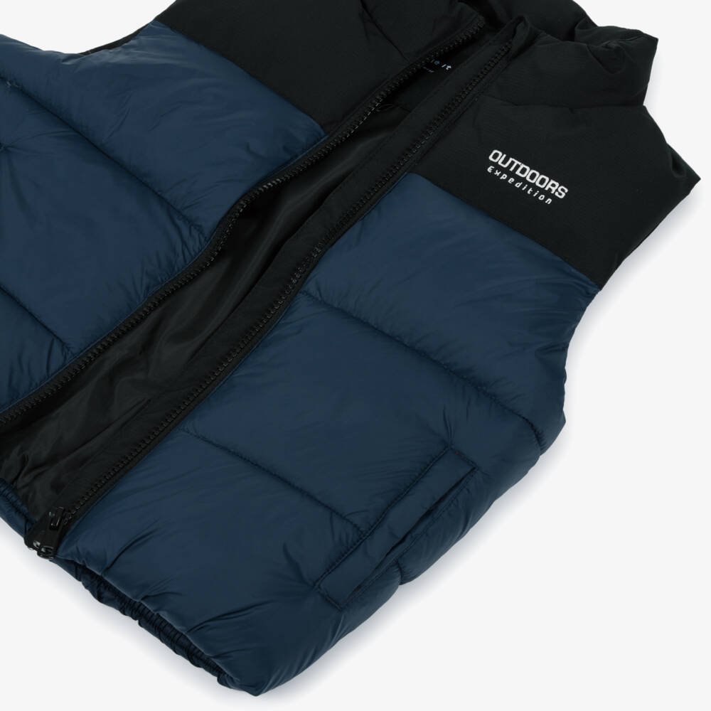 NAME IT-Boys Navy Blue & Black Puffer Gilet | Childrensalon Outlet