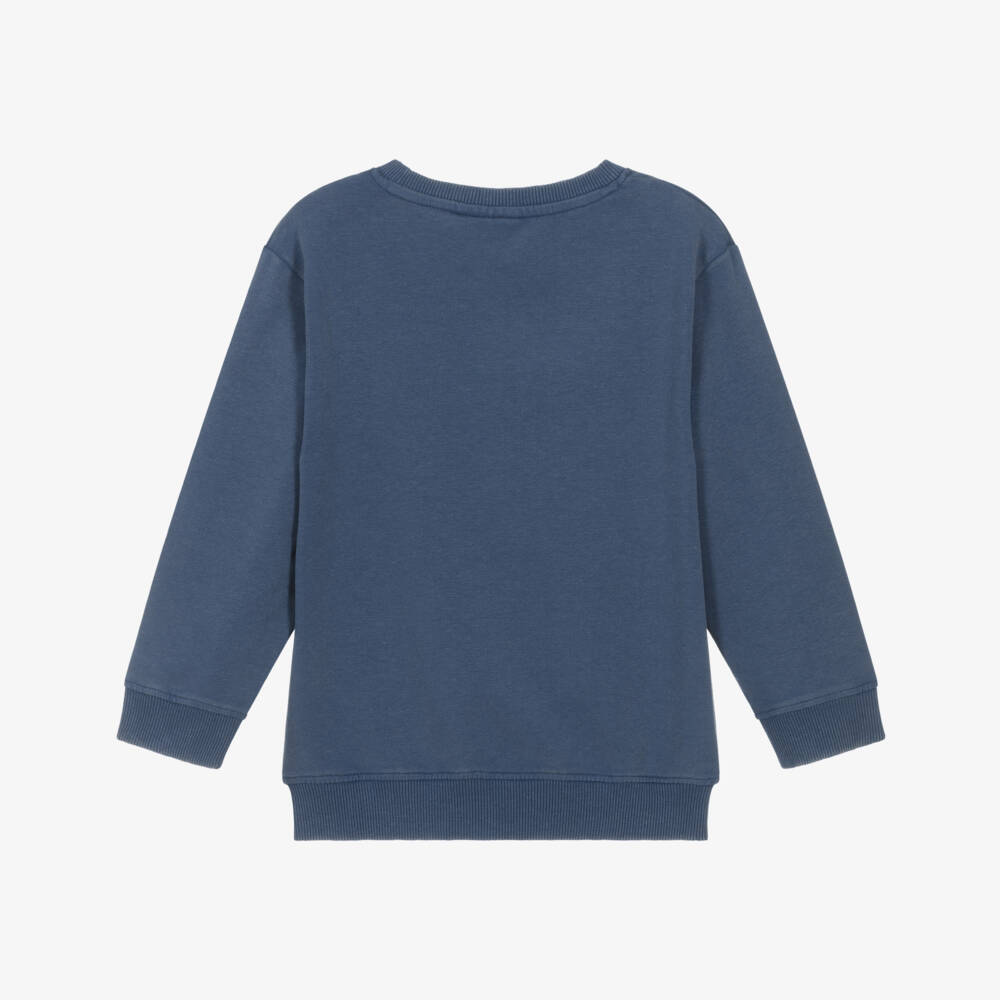 NAME IT-Boys Navy Blue Cotton Sweatshirt with Skateboarding Bear | Childrensalon Outlet