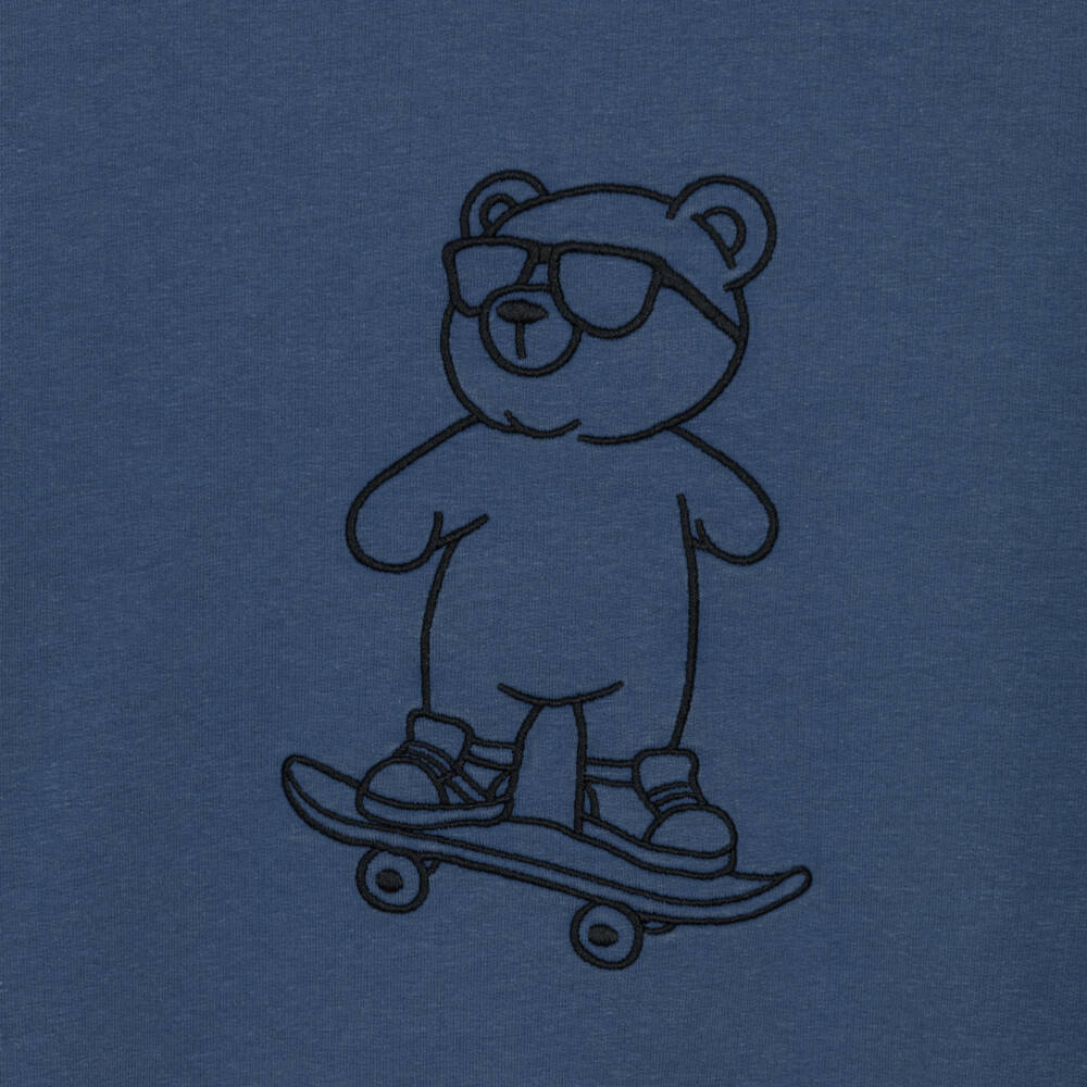 NAME IT-Boys Navy Blue Cotton Sweatshirt with Skateboarding Bear | Childrensalon Outlet