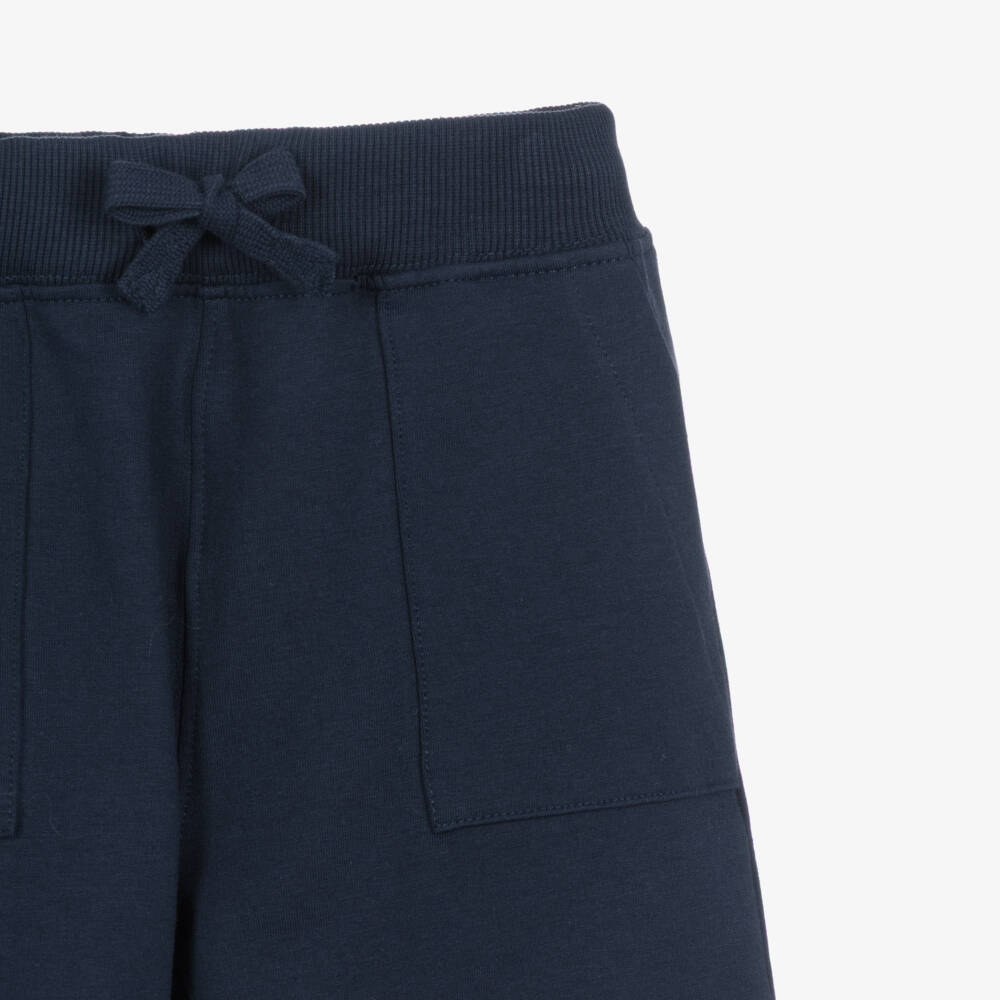 NAME IT-Boys Navy Blue Organic Cotton Jersey Shorts | Childrensalon Outlet