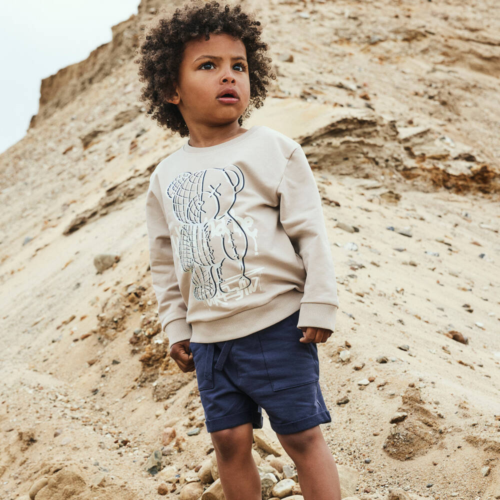 NAME IT-Boys Navy Blue Organic Cotton Jersey Shorts | Childrensalon Outlet