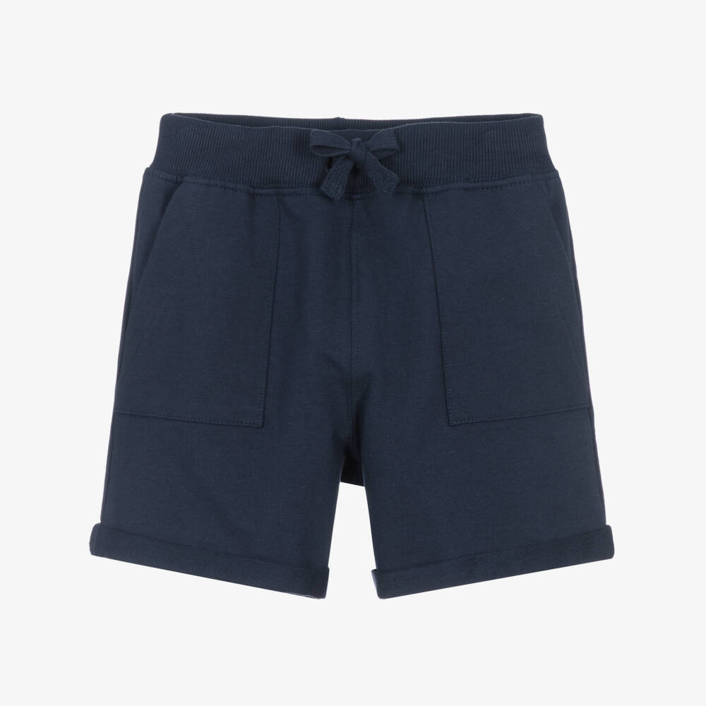 NAME IT-Boys Navy Blue Organic Cotton Jersey Shorts | Childrensalon Outlet