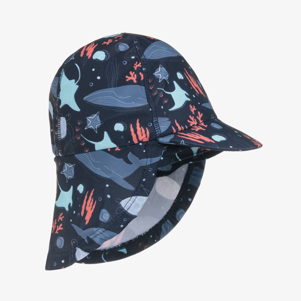 NAME IT-Boys Navy Blue Under The Sea Print Swim Hat | Childrensalon Outlet