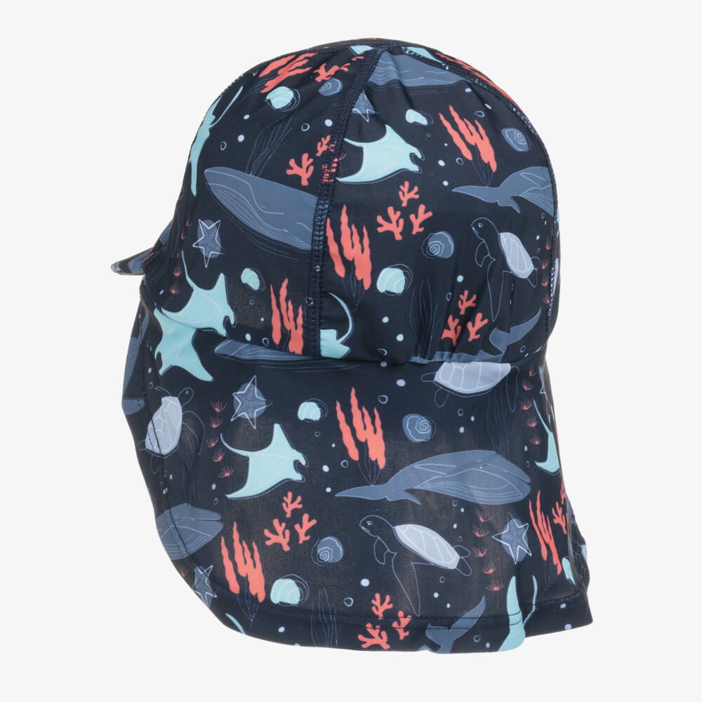 NAME IT-Boys Navy Blue Under The Sea Print Swim Hat | Childrensalon Outlet