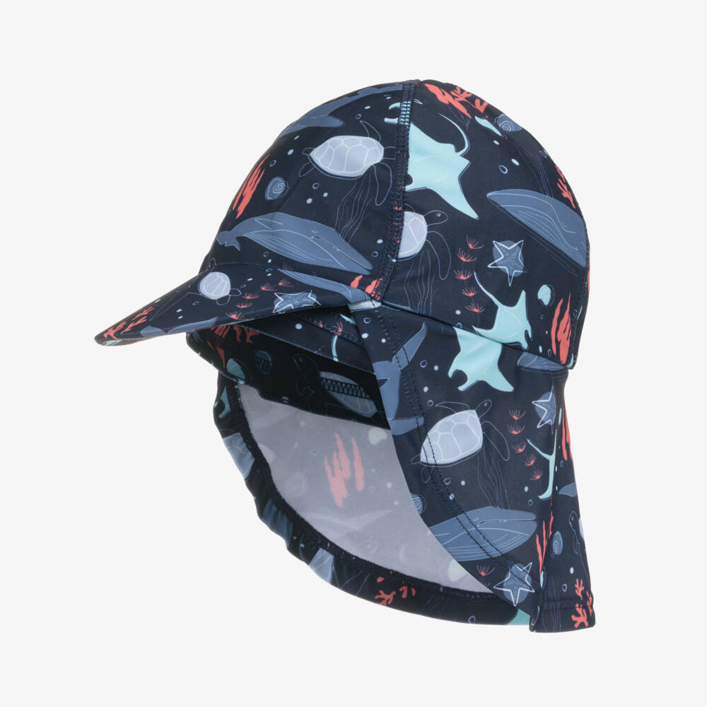 NAME IT-Boys Navy Blue Under The Sea Print Swim Hat | Childrensalon Outlet