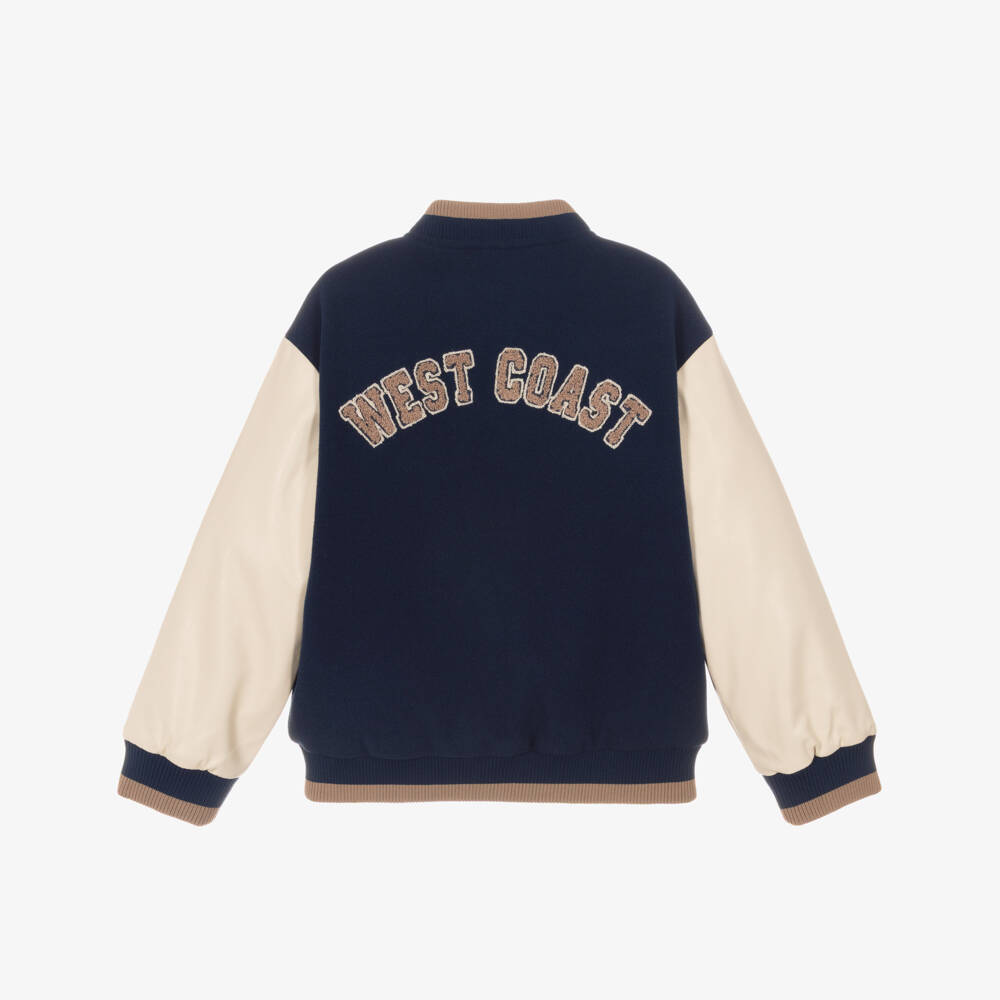 NAME IT-Boys Navy Blue West Coast Varsity Jacket | Childrensalon Outlet