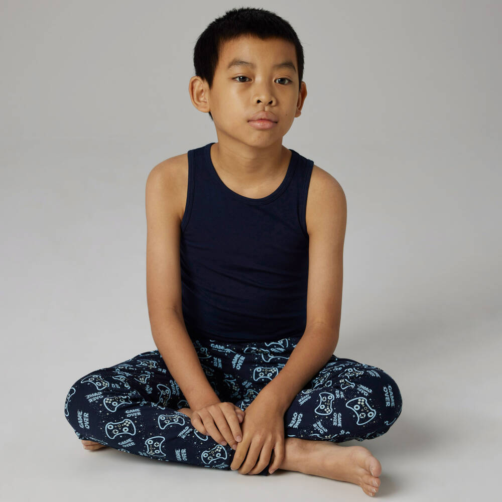 NAME IT-Boys Navy Cotton Football Tanks (Pair) | Childrensalon Outlet