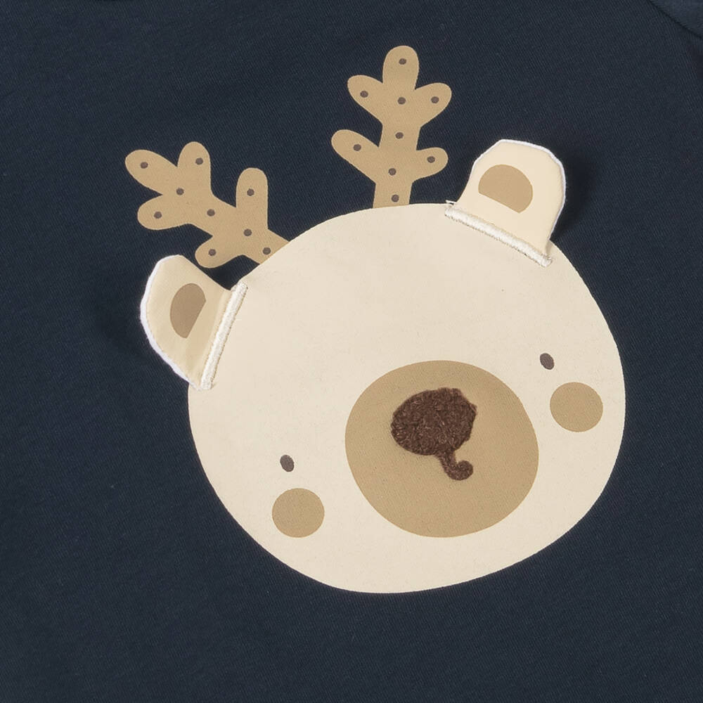 NAME IT-Boys Navy Festive Cotton Top | Childrensalon Outlet