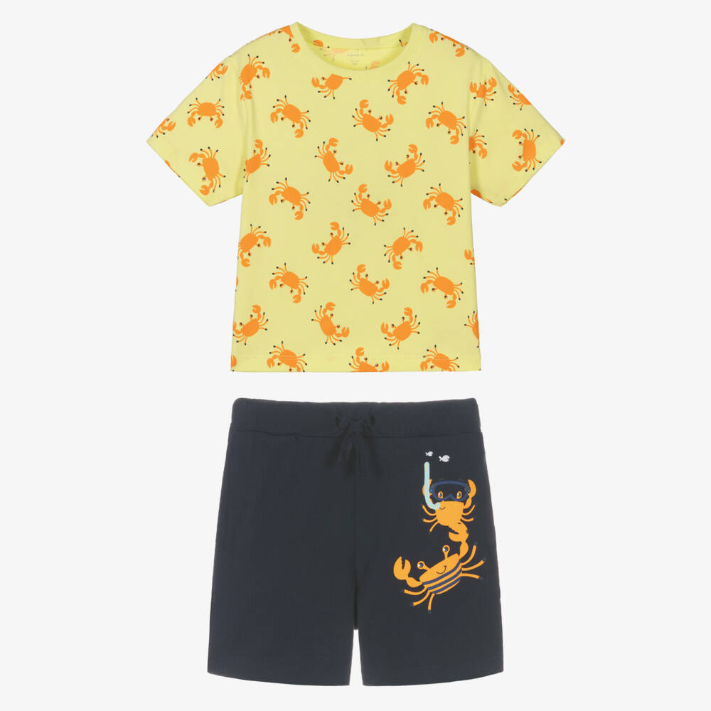 NAME IT-Boys Navy & Yellow Crab Set | Childrensalon Outlet
