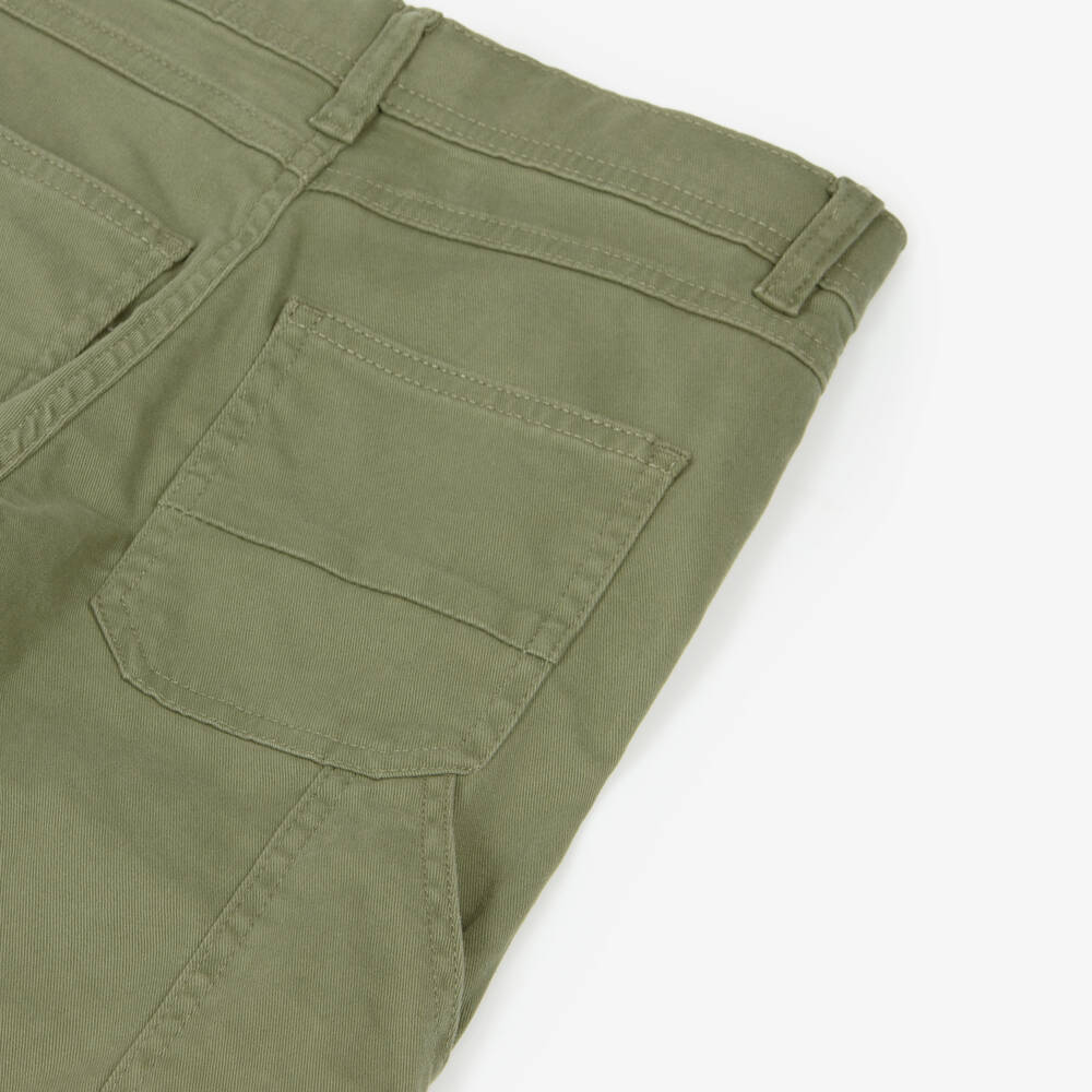 NAME IT-Boys Olive Green Cotton Twill Chino Trousers | Childrensalon Outlet