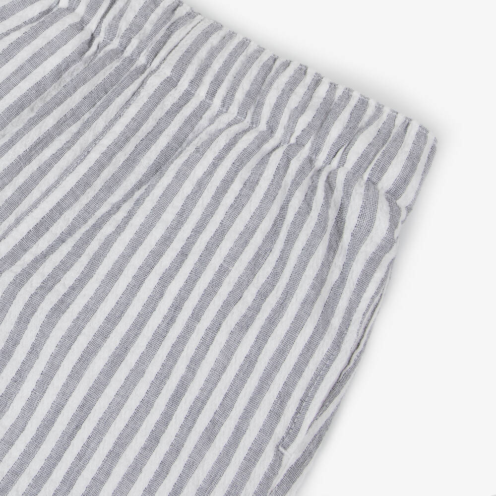 NAME IT-Boys Organic Grey Striped Shorts | Childrensalon Outlet