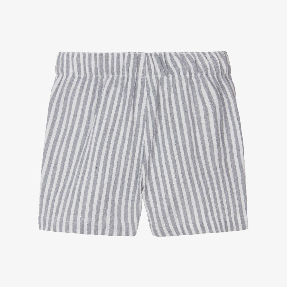 NAME IT-Boys Organic Grey Striped Shorts | Childrensalon Outlet