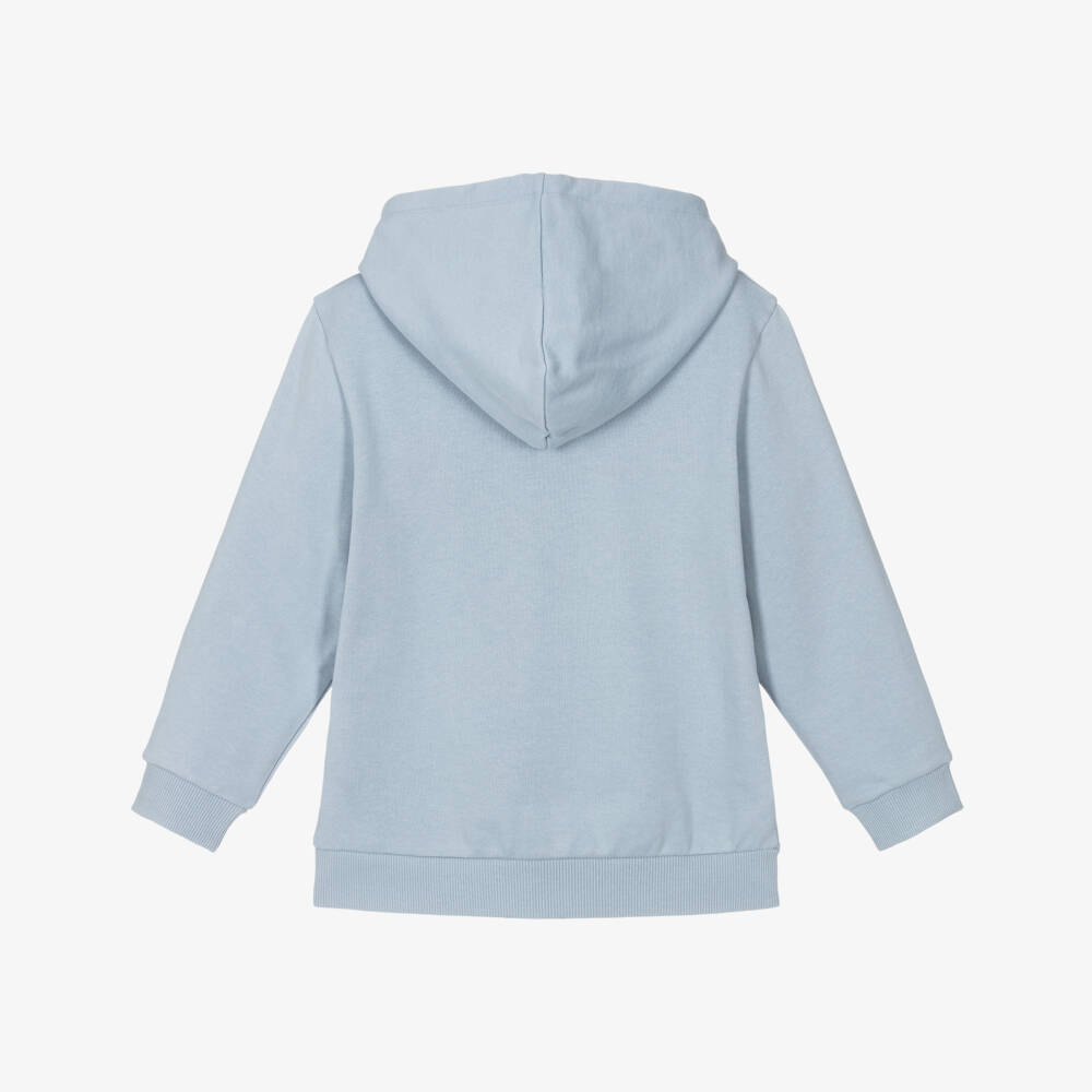 NAME IT-Boys Pale Blue Cotton Varsity Print Hoodie | Childrensalon Outlet