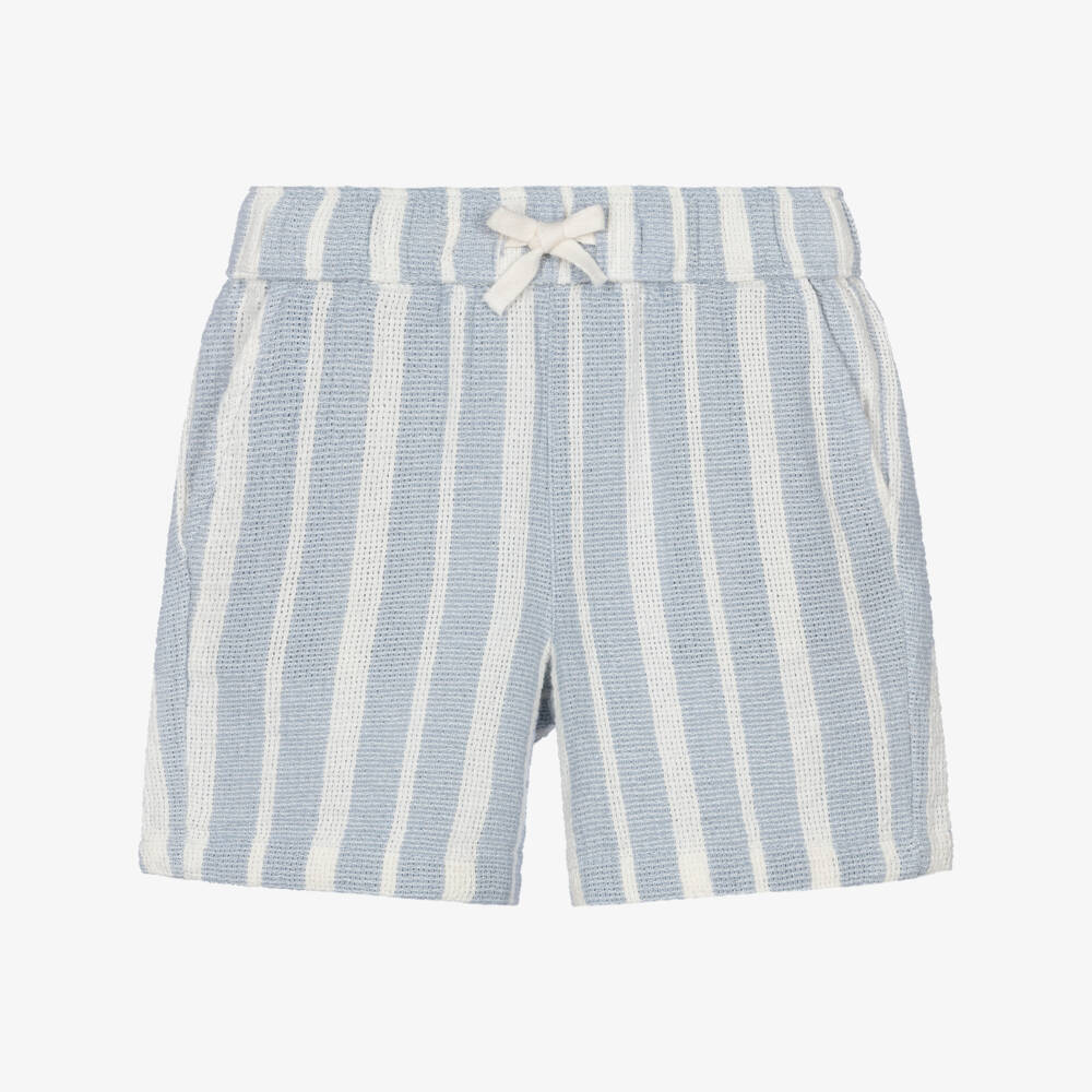 NAME IT-Boys Pale Blue & White Striped Shorts | Childrensalon Outlet